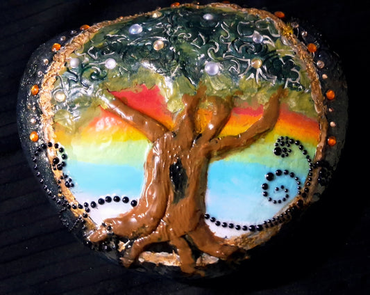 Tree of Knowledge Mandala on Stone